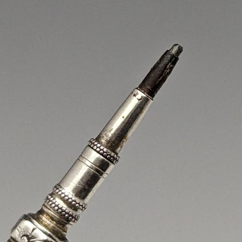 アンティーク シャープペンシル シルバープレート ガラス装飾 伸縮式63-81mm